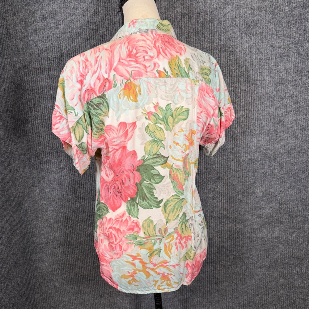 Vintage 1970s Floral 2 Piece Skirt Blouse Set 26" Waist Pastel Cottage Retro - Picture 13 of 16
